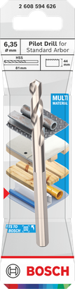 Bosch juhtpuur standardvõllile HSS-G 6,35 x 44 mm.